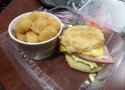 Florida-Day-07-002-Disneys-Port-Orleans-French-Quarter-English-Muffin-Breakfast-Sandwich-with-Tater-Tots